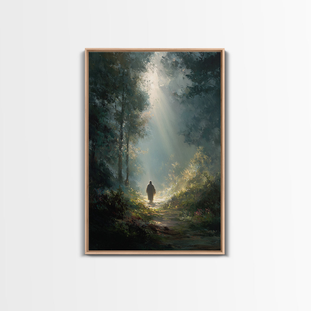 Dawn Of Peace – Framed Canvas Print – Christian Art Canvas – Christian Wall Art – Jesus Painting – Modern Christian Painting – Moody Christ