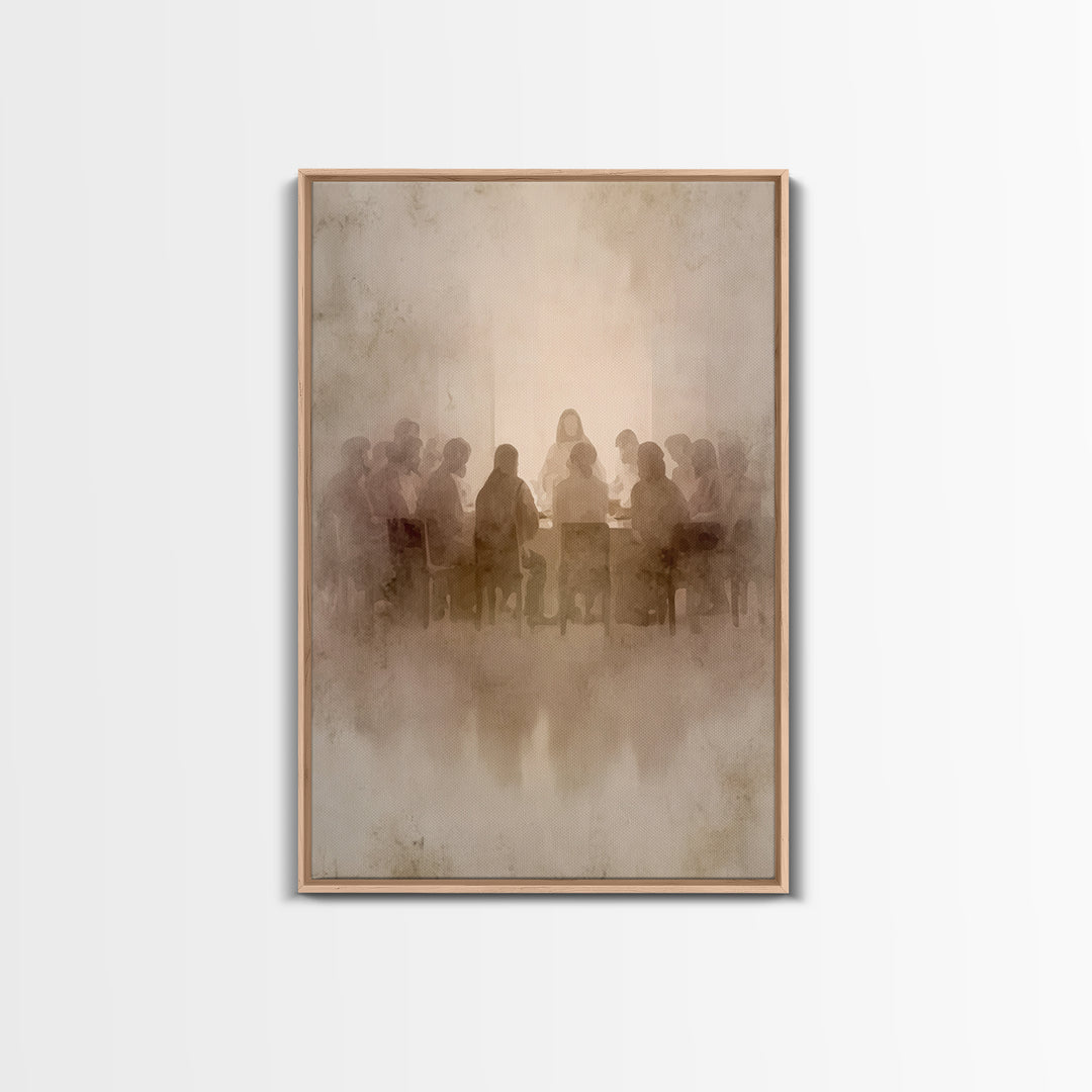 Sacred Gathering – Framed Canvas Print – Christian Art Canvas – Christian Wall Art – Jesus Painting – Minimalist Christian Art – Subtle Chr