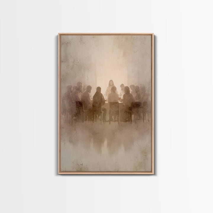 Sacred Gathering – Framed Canvas Print – Christian Art Canvas – Christian Wall Art – Jesus Painting – Minimalist Christian Art – Subtle Chr