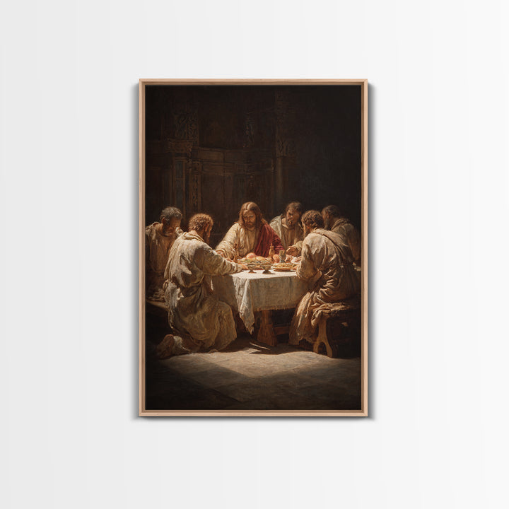 Bread Of Mercy – Framed Canvas Print – Christian Art Canvas – Vintage Jesus Painting – Christian Wall Art – Christian Art Print – Moody Chr