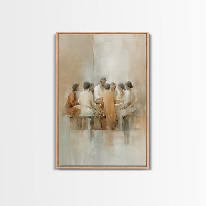 Soft Communion – Framed Canvas Print – Christian Art Canvas – Christian Paintings – Minimalist Christian Art – Christian Wall Art – Christi