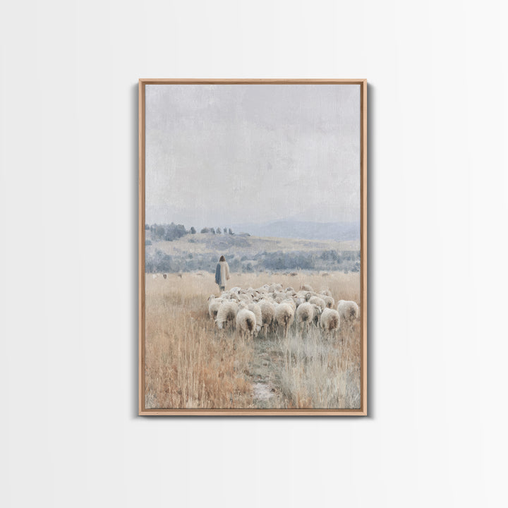 Field Of Promise – Framed Canvas Print – Christian Wall Art – Christian Art Print – Jesus Painting – Subtle Christian Art – Christian Decor