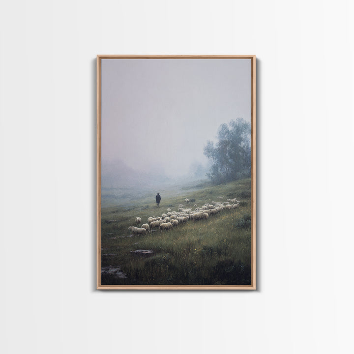 Hillside Light – Framed Canvas Print – Christian Wall Art – Jesus Painting – Modern Christian Art – Christian Decor – Christmas Art Prints