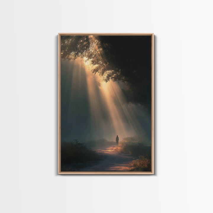 Dawn Journey – Framed Canvas Print – Christian Wall Art – Jesus Painting – Christian Art Canvas – Moody Christian Art – Christian Decor