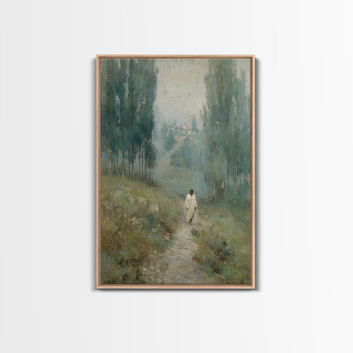 Forest Light – Framed Canvas Print – Christian Wall Art – Christian Art Canvas – Modern Christian Art – Jesus Painting – Christmas Art