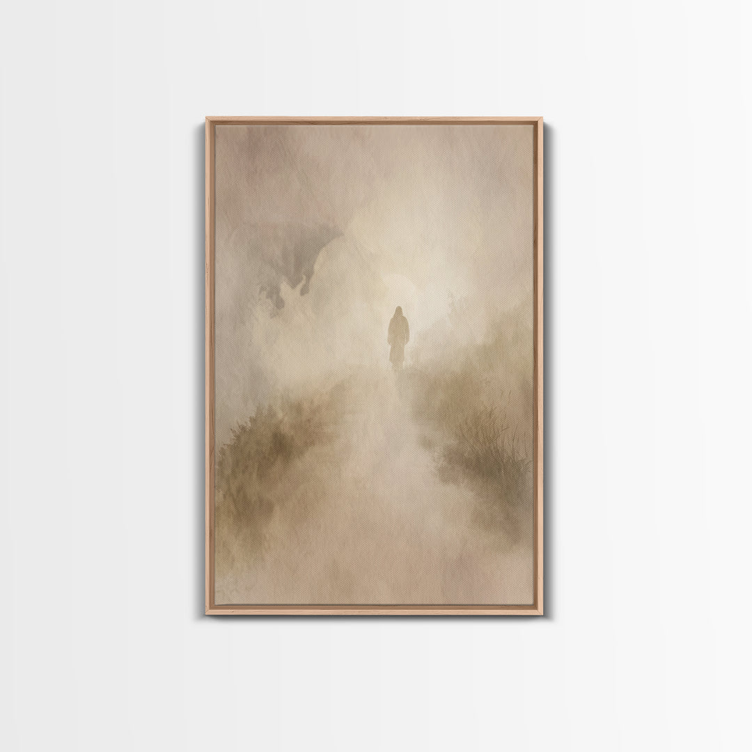 Solitude Of Grace – Framed Canvas Print – Christian Wall Art – Christian Art Canvas – Moody Christian Art – Jesus Painting – Christmas Art