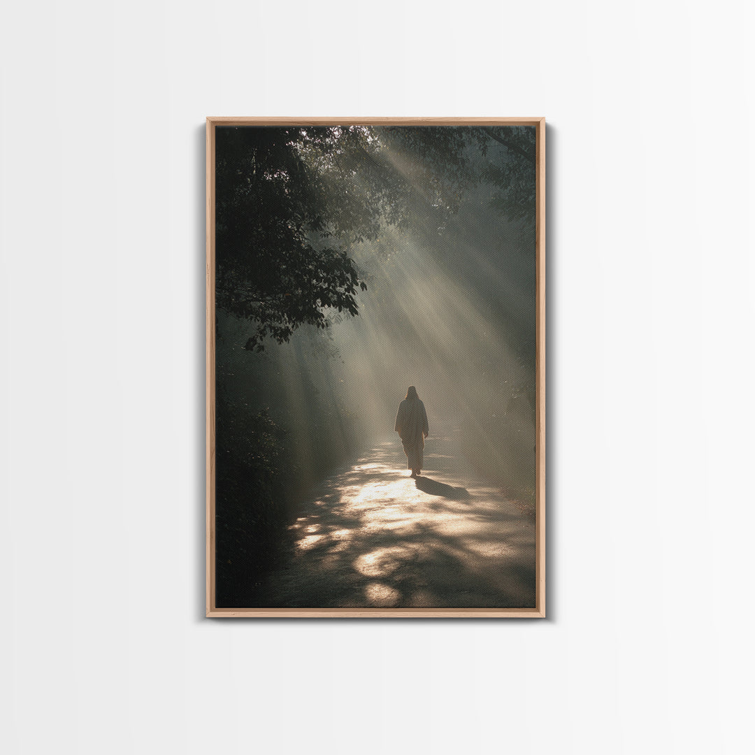 Light Of Dawn – Framed Canvas Print – Christian Art Canvas – Christian Wall Art – Jesus Painting – Moody Christian Art – Christmas Art Prin
