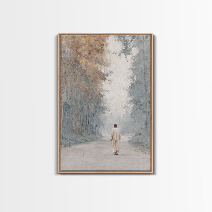 Peaceful Journey – Framed Canvas Print – Christian Wall Art – Christian Art Print – Jesus Painting – Minimalist Christian Art – Christmas D