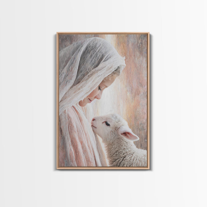 Tender Blessing – Framed Canvas Print – Christian Wall Art – Christian Art Canvas – Christian Art Print – Christmas Art – Christian Gift Id