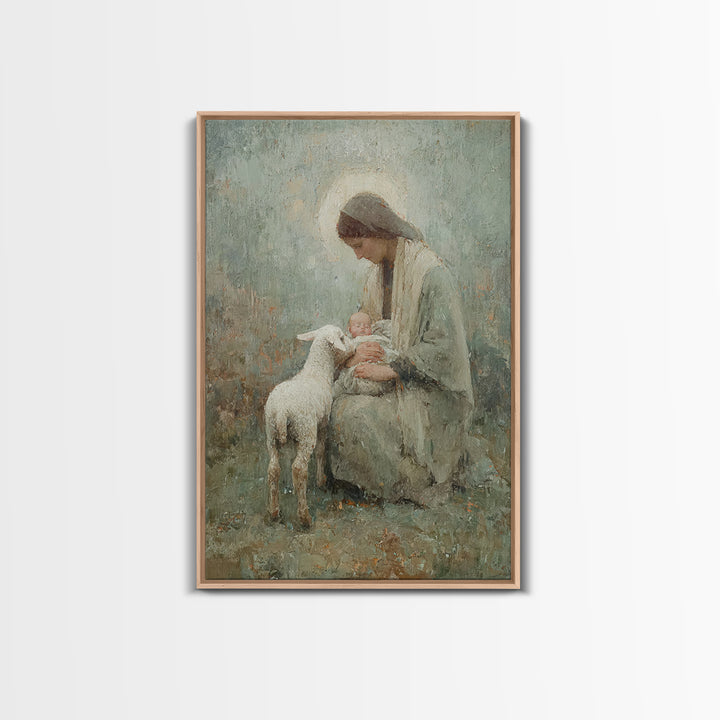 Holy Embrace – Framed Canvas Print – Christian Wall Art – Christian Art Print – Christian Art Canvas – Christmas Art – Christian Christmas