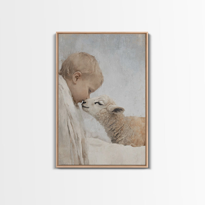Child Of Peace, Framed Canvas Print, Christian Art Prints, Jesus Painting, Christian Wall Art, Christmas Art, Christian Gift