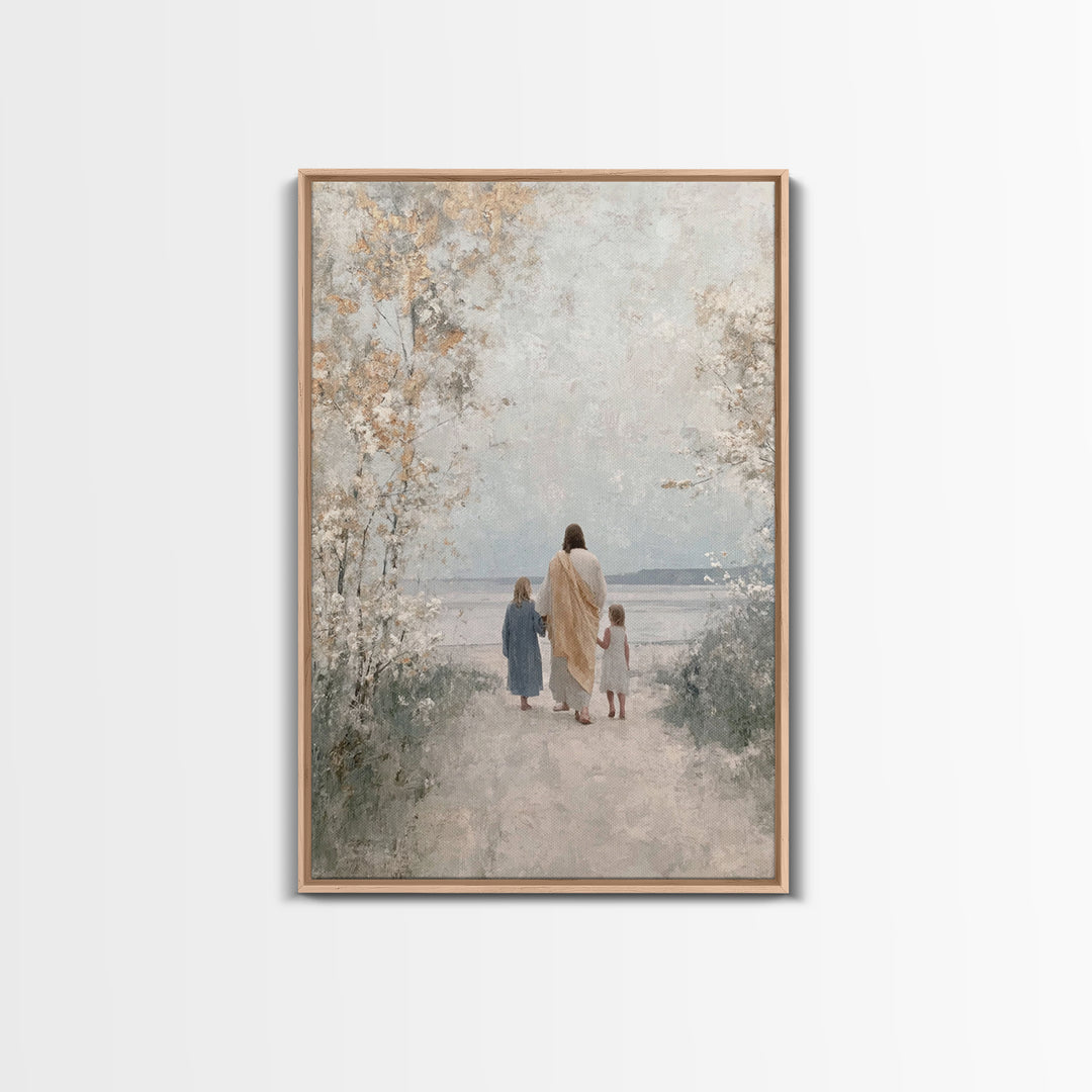 Path Of Light – Framed Canvas Print – Christian Art Canvas – Jesus Painting – Christian Wall Art – Christian Christmas Art