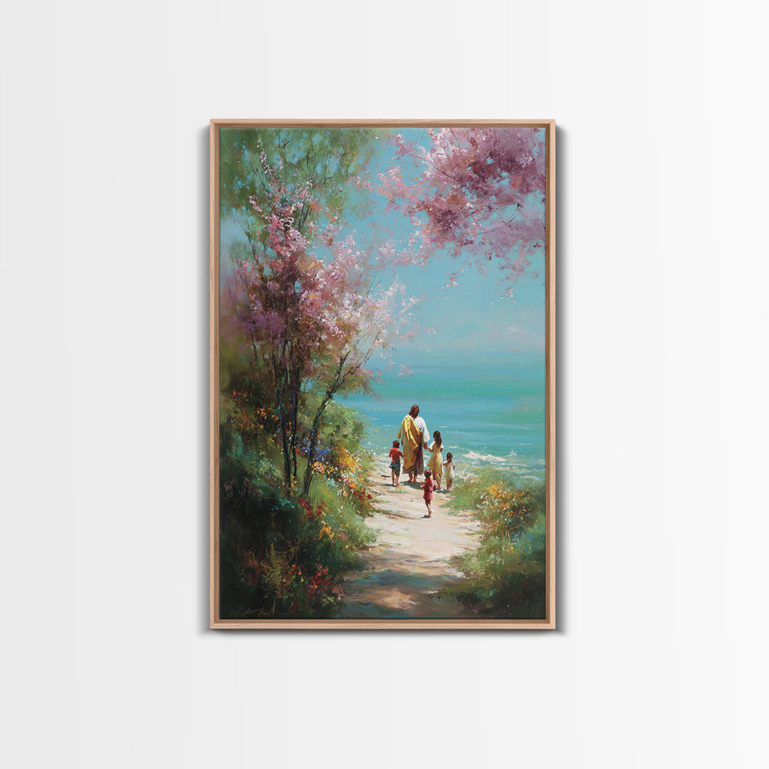 Garden Of Hope | Framed Canvas Print | Christian Art Canvas | Jesus Painting | Christian Wall Art | Christian Christmas