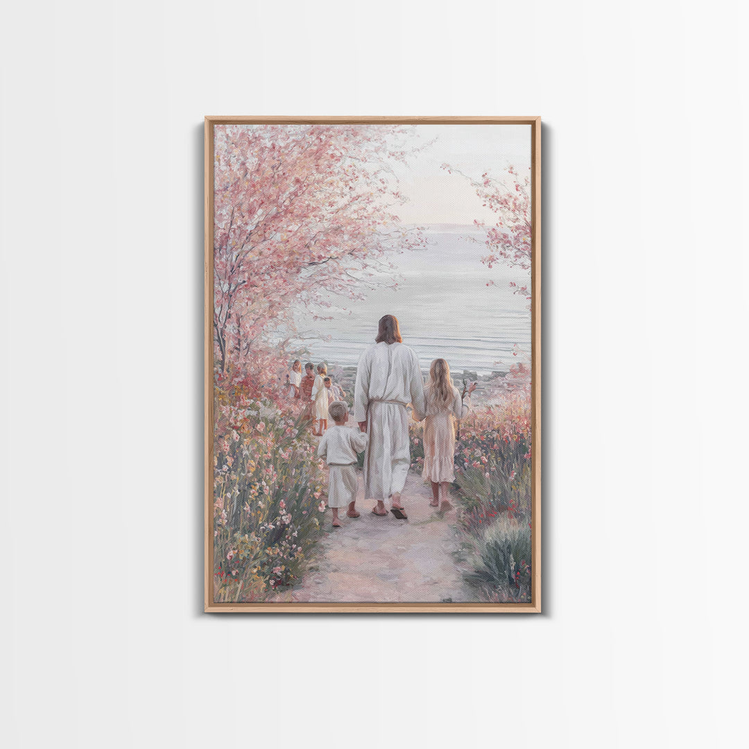 Silent Morning, Framed Canvas Print, Christian Wall Art, Christian Art Canvas, Jesus Painting, Christian Christmas Art
