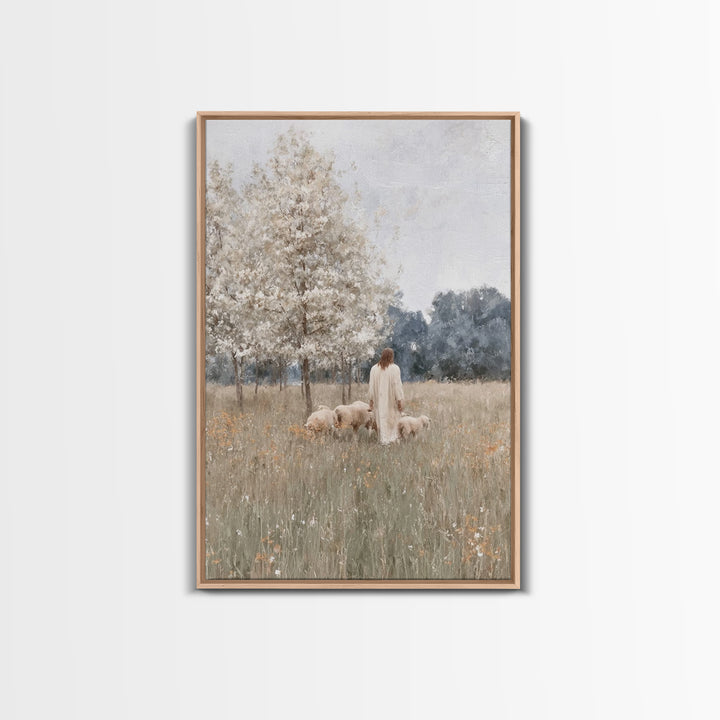 Shepherds Of Peace, Framed Canvas Print, Christian Wall Art, Christian Art Canvas, Jesus Painting, Christian Art Gift, Christian Gift Ideas