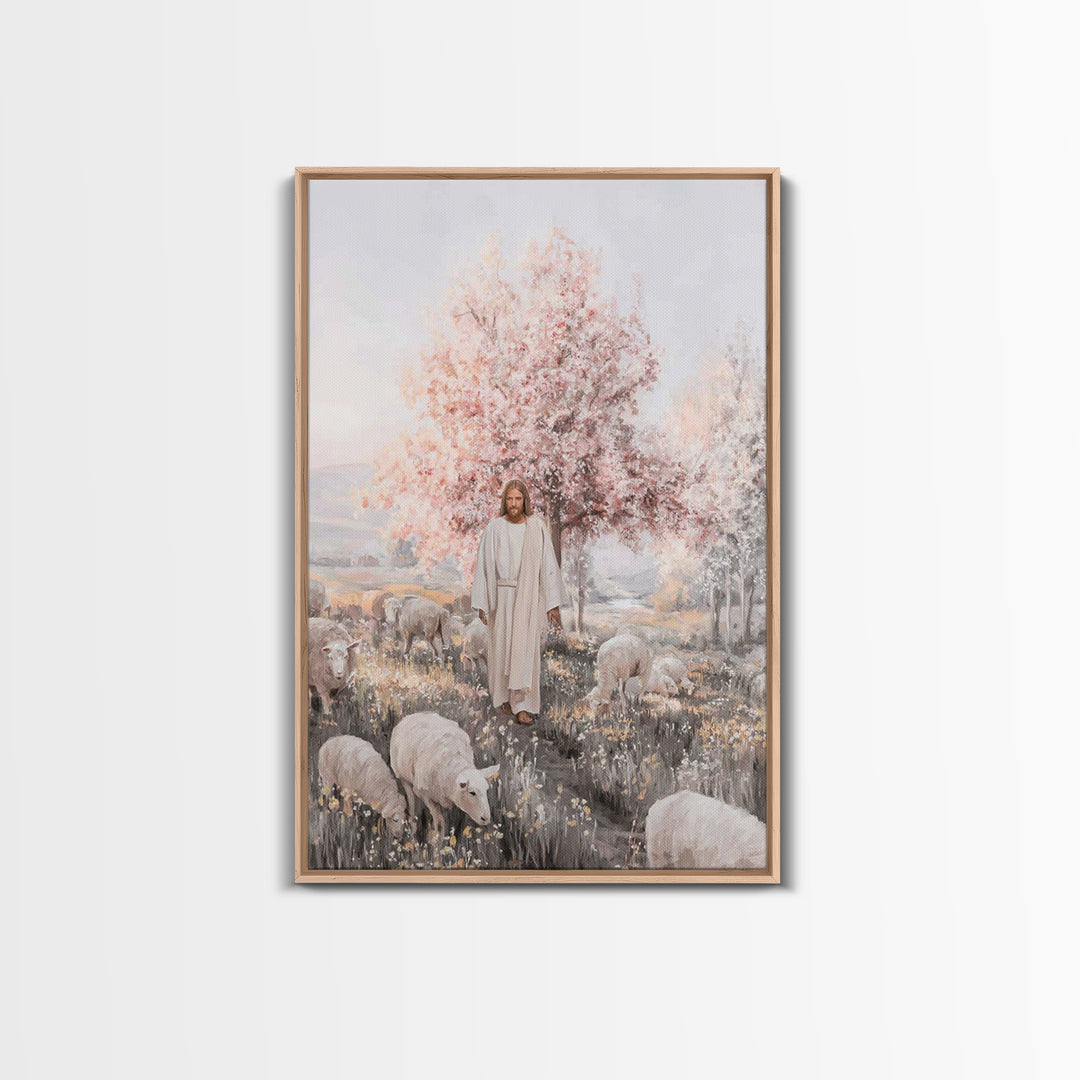 Blossoms Of Salvation, Framed Canvas Print, Christian Art Canvas, Christian Wall Art, Jesus Painting, Christian Gift Ideas, Subtle Christia