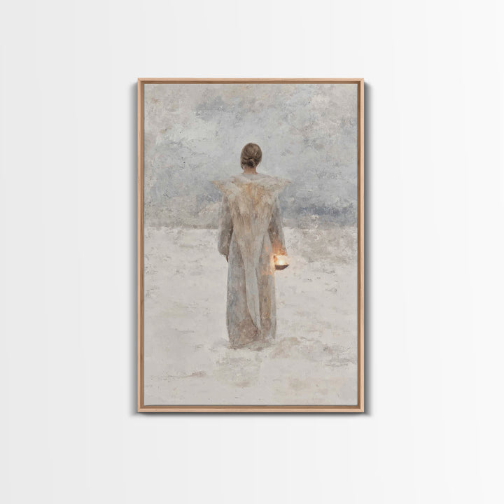 Guardian Of Stillness – Framed Canvas Print – Minimalist Christian Art – Christian Wall Art – Subtle Christian Art – Christian Art Canvas –