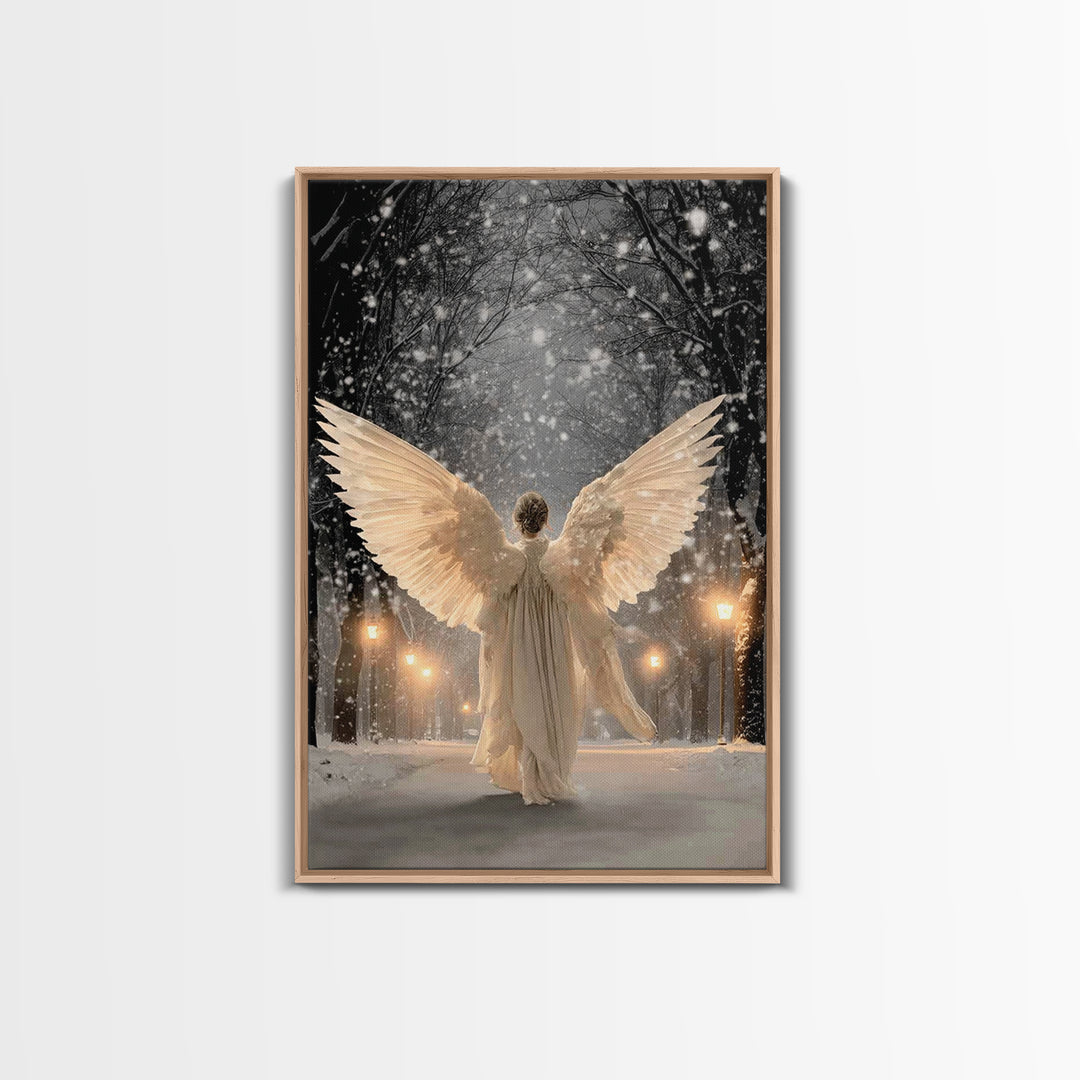 Wings Of The Night – Framed Canvas Print – Christian Wall Art – Christmas Art – Large Christian Art – Christian Art Canvas – Christian Chri