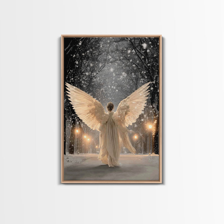 Wings Of The Night – Framed Canvas Print – Christian Wall Art – Christmas Art – Large Christian Art – Christian Art Canvas – Christian Chri