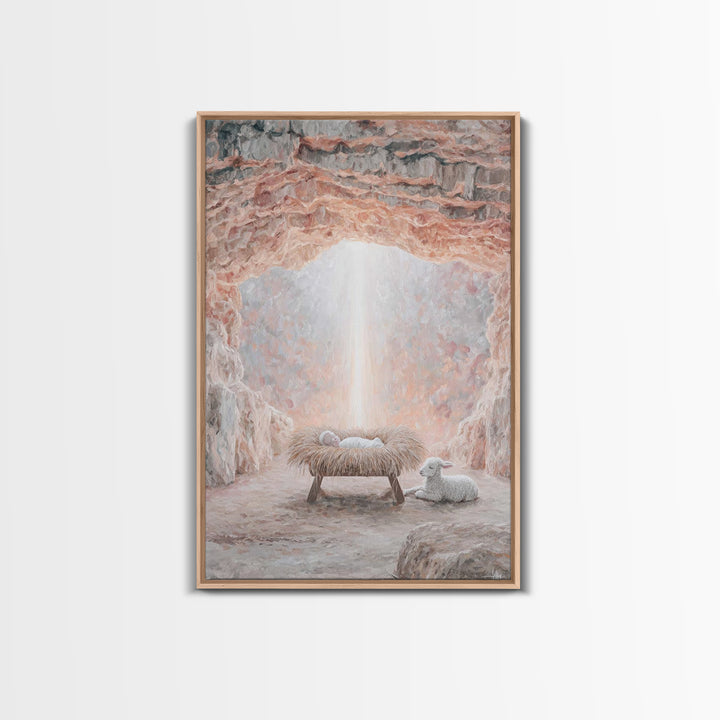 Manger Of Glory – Framed Canvas Print – Christian Christmas Art – Christian Wall Art – Christian Art Canvas – Birth Of Jesus Painting – Chr