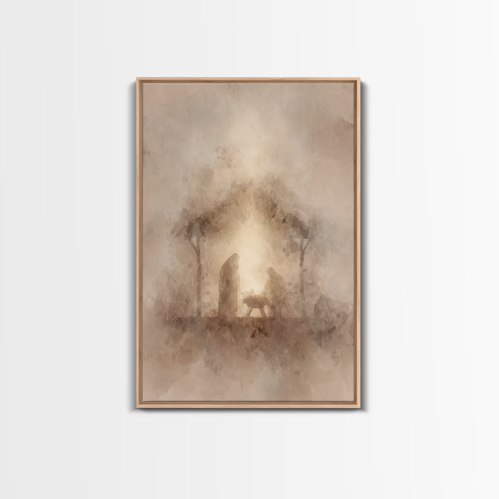 Bethlehem Light – Framed Canvas Print – Christian Christmas Art – Christian Art Canvas – Vintage Christian Art – Christmas Wall Art – Chris