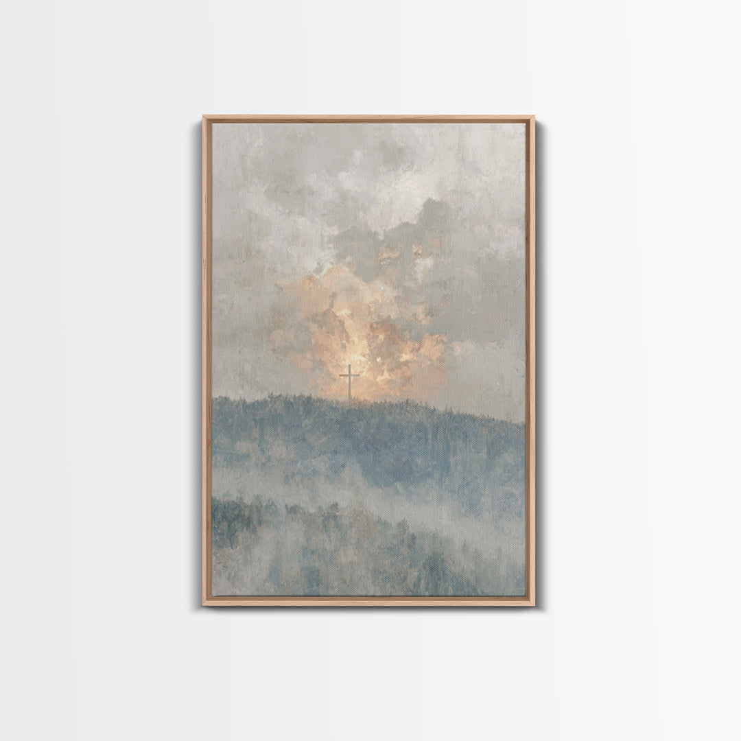 Dawn Of Redemption, Framed Canvas Print, Christian Wall Art, Christian Art Canvas, Christian Painting, Large Christian Art