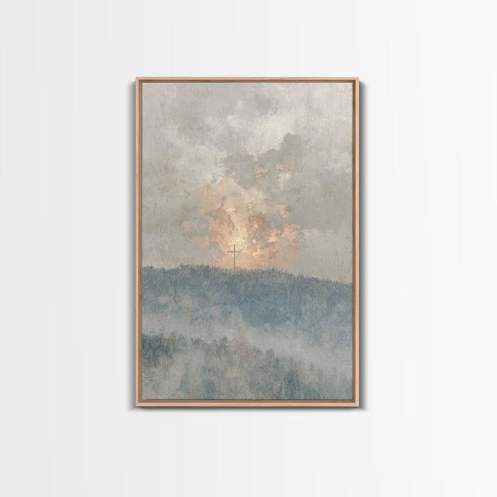 Dawn Of Redemption, Framed Canvas Print, Christian Wall Art, Christian Art Canvas, Christian Painting, Large Christian Art