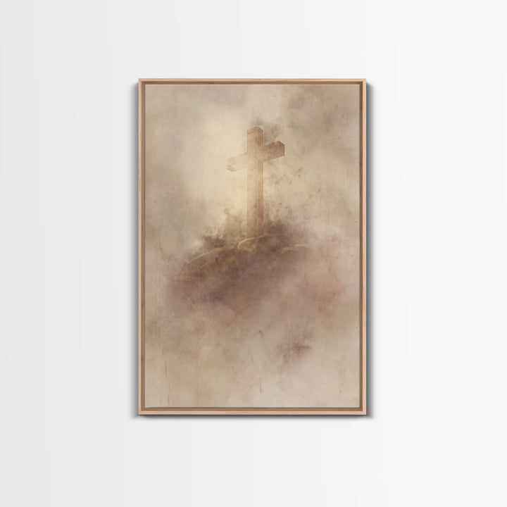 Veil Of Faith | Framed Canvas Print | Minimalist Christian Art | Christian Wall Art | Subtle Christian Art | Christian Decor