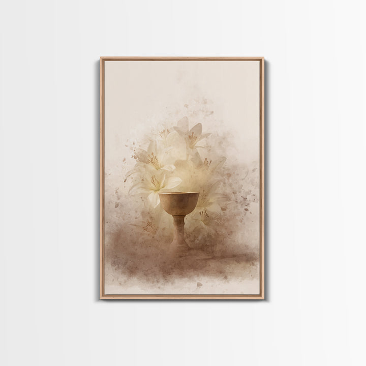 Lily Cup Blessing – Framed Canvas Print – Christian Wall Art – Christian Art Canvas – Unique Christian Art – Christian Decoration
