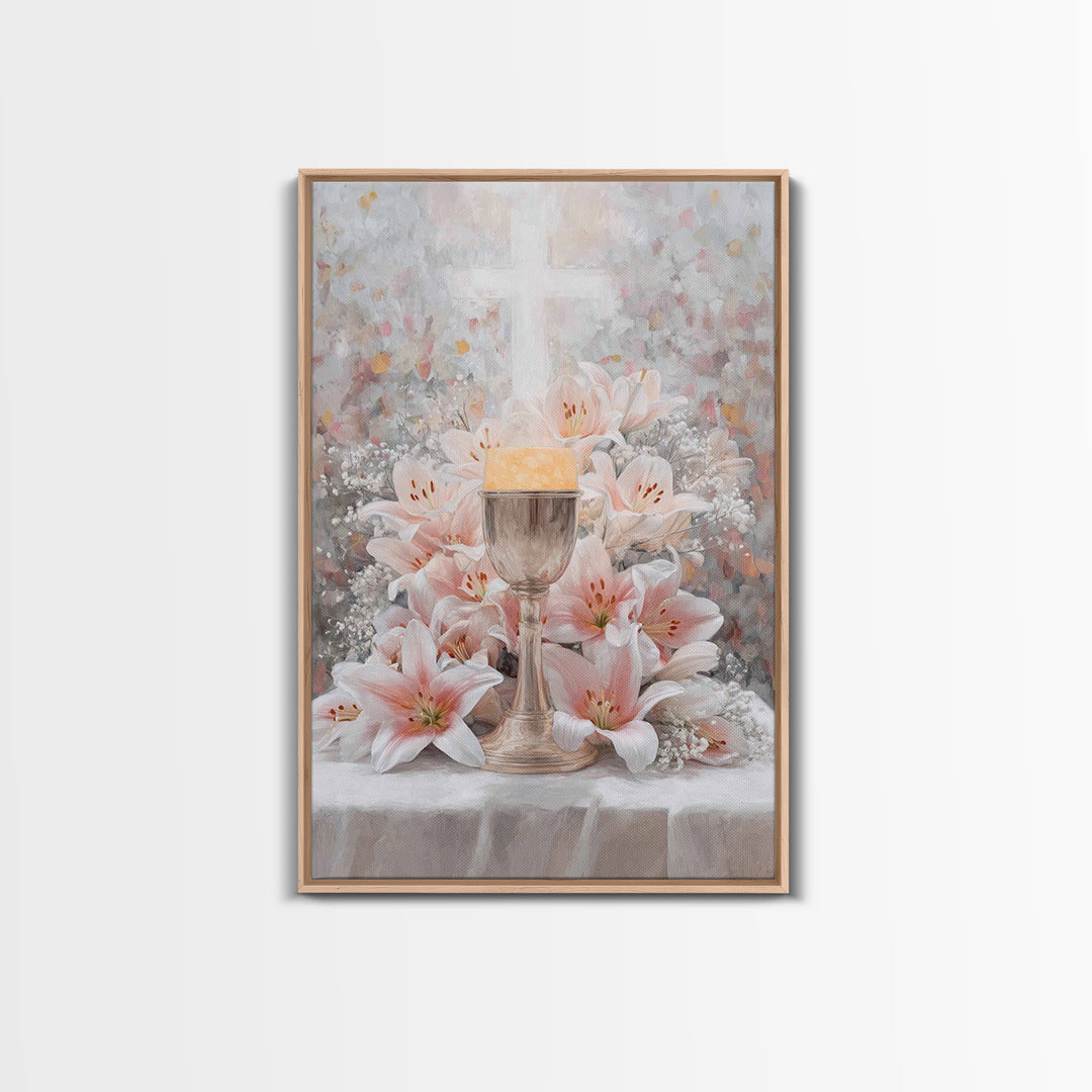 Cross Of Renewal | Framed Canvas Print | Christian Wall Art | Christian Art Canvas | White Christian Art | Christian Gift