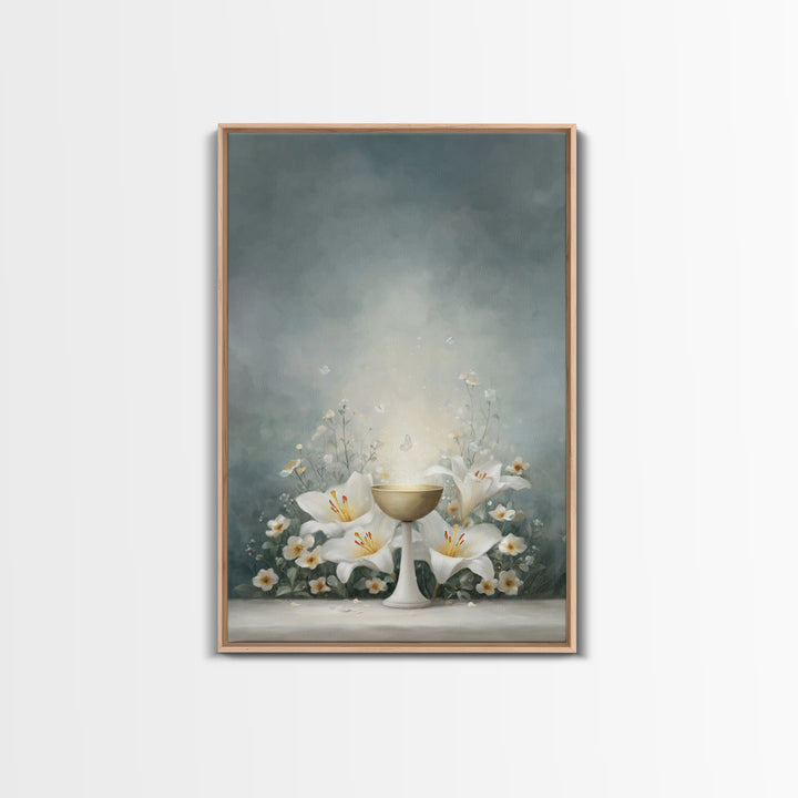Chalice Of Light – Framed Canvas Print – Christian Wall Art – Christian Art Canvas – Jesus Painting – Christian Christmas Art – Christian D