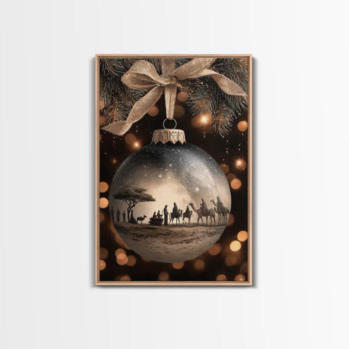 Bethlehem Night Star – Framed Canvas Print – Christian Wall Art – Christmas Canvas Wall Art – Jesus Christmas Art – Christian Art Gift – Mo