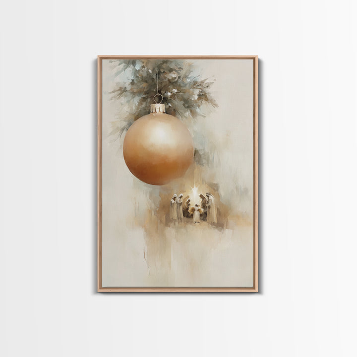 Holy Dawn Glow – Framed Canvas Print – Christian Christmas Art – Christmas Wall Art – Framed Christmas Art – Christian Decor – Christmas Ca