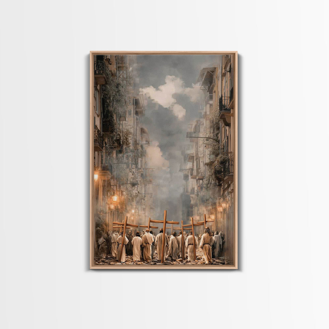 Crosses Of Hope – Framed Canvas Print – Christian Wall Art – Christian Art Canvas – Christian Painting – Large Christian Art – Christian De