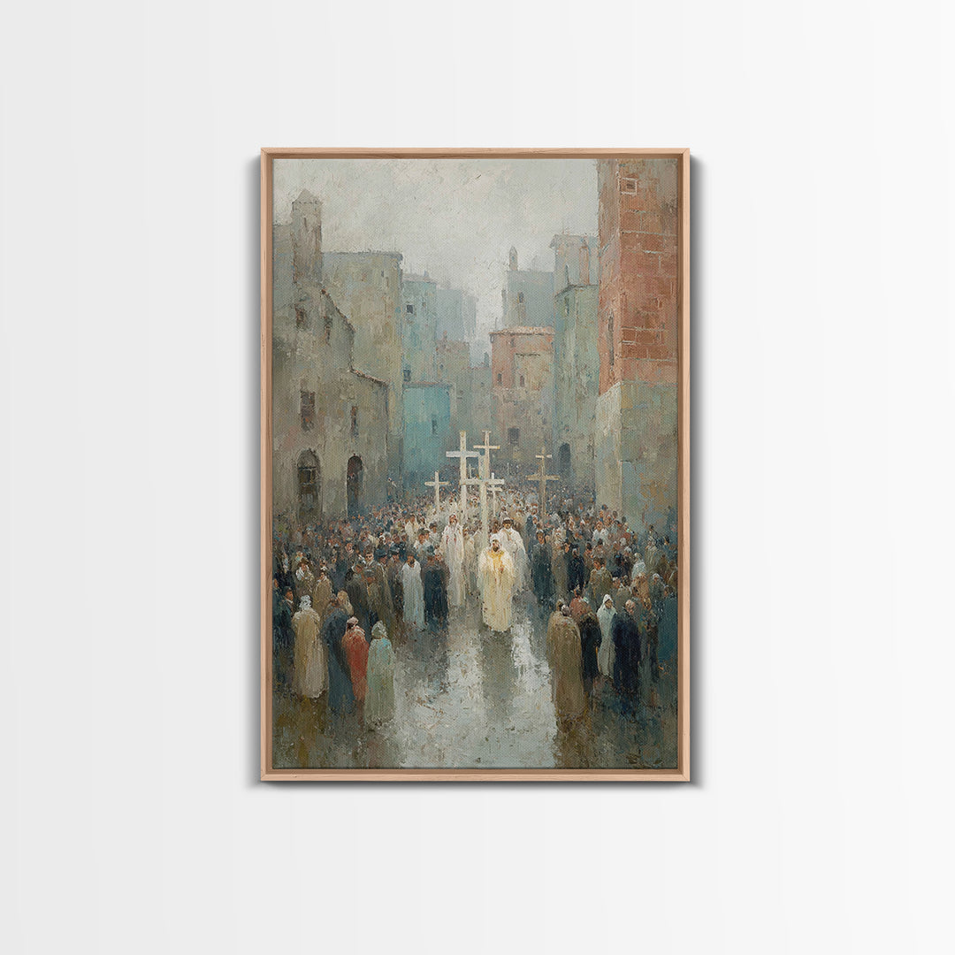 Procession Of Faith – Framed Canvas Print – Christian Art Canvas – Christian Wall Art – Vintage Christian Art – Christian Painting – Christ
