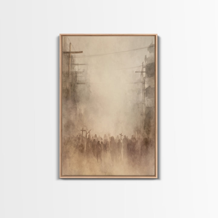 Dust Of Calvary – Framed Canvas Print – Christian Painting – Christian Wall Art – Abstract Christian Art – Moody Christian Art – Large Chri