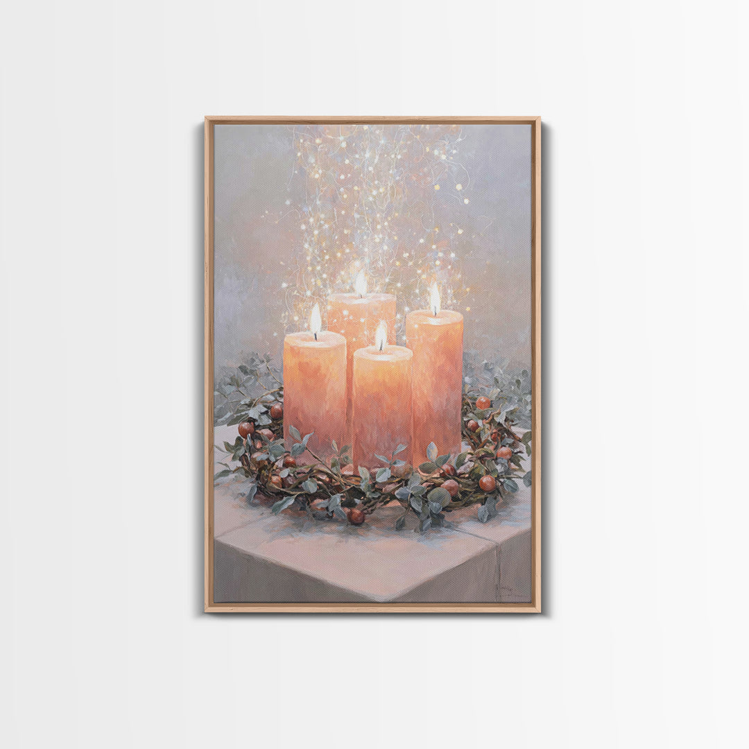 Graceful Advent Flame - Framed Canvas Print - Christian Decor - Christian Art Canvas - Christmas Art - Christian Wall Art - Christian Chris