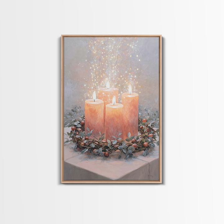 Graceful Advent Flame - Framed Canvas Print - Christian Decor - Christian Art Canvas - Christmas Art - Christian Wall Art - Christian Chris
