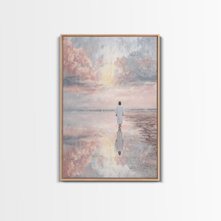 Dawn of Peace, Framed Canvas Print, Jesus Painting, Christian Decor, Christian Gift, Christian Art Canvas, Christian Wall Art