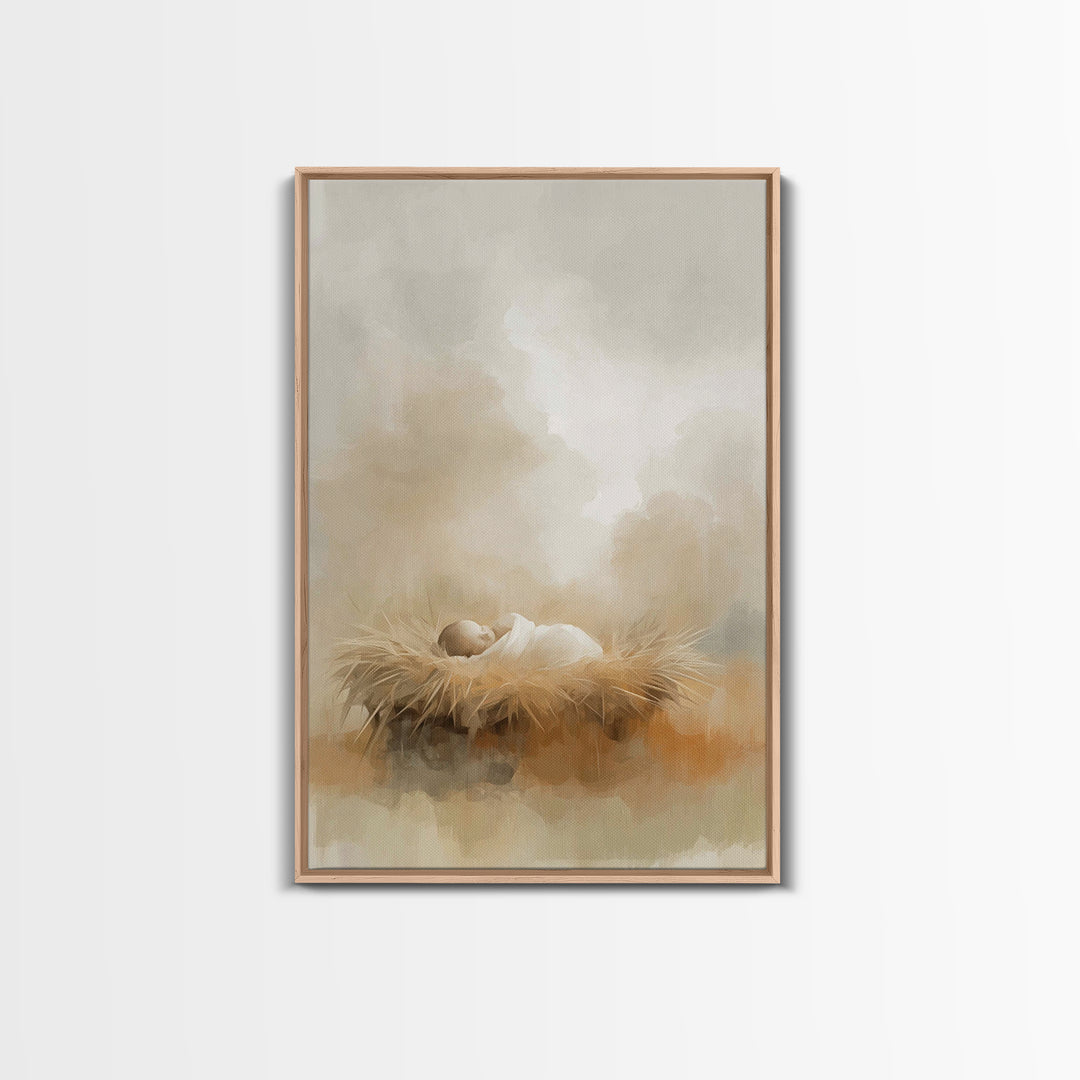 Humble Beginnings – Framed Canvas Print – Christian Christmas Art – Christian Art Canvas – Christian Wall Art – Christian Gift – Christian