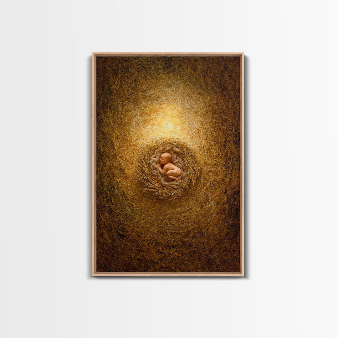Manger Blessing | Framed Canvas Print | Christian Christmas Art | Christian Art Canvas | Christian Wall Art | Christian Decor | Christian G