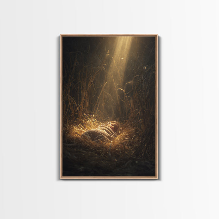 Divine Arrival, Framed Canvas Print, Christian Art Canvas, Christian Christmas Art, Christian Wall Art, Christian Gift, Christian Decor