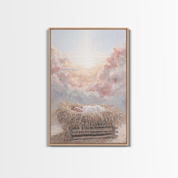 Heavenly Dawn – Framed Canvas Print – Christian Art Canvas – Christian Christmas Art – Christian Wall Art – Christian Decor – Christian Gif