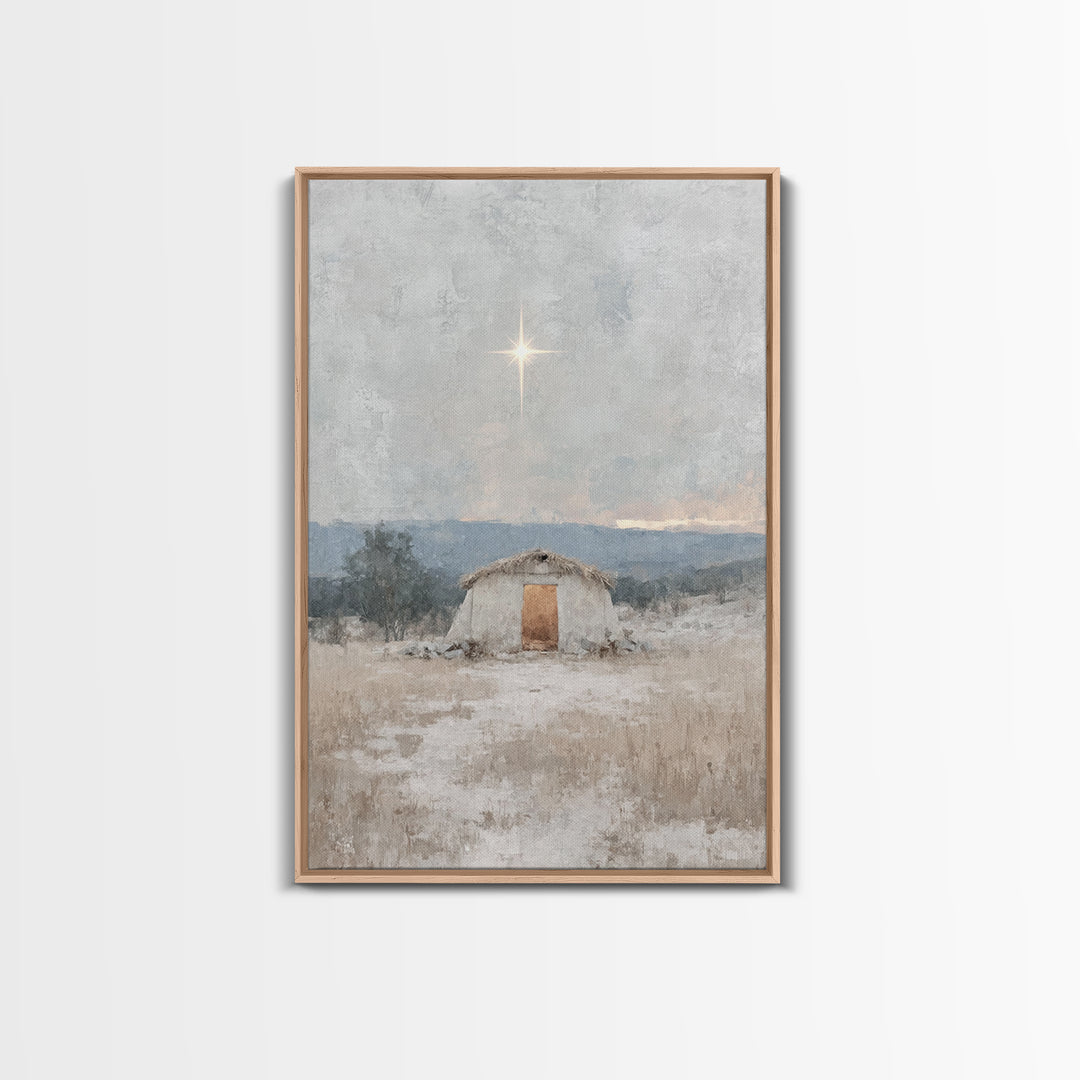 Star of Hope, Framed Canvas Print, Christian Christmas Art, Christian Art Canvas, Christian Wall Art, Christian Gift, Christian Decor