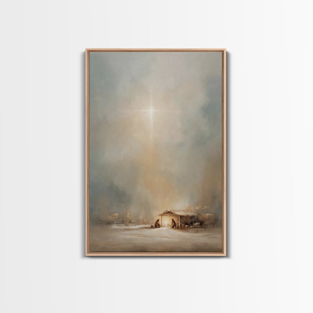 Sacred Star – Framed Canvas Print – Christian Art Canvas – Christian Christmas Art – Christian Wall Art – Christian Gift – Christian Decor