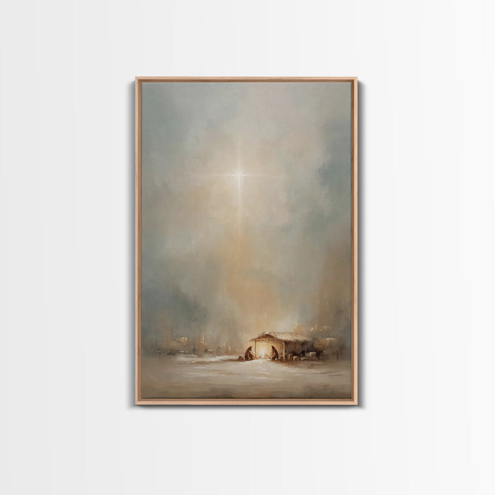 Sacred Star – Framed Canvas Print – Christian Art Canvas – Christian Christmas Art – Christian Wall Art – Christian Gift – Christian Decor
