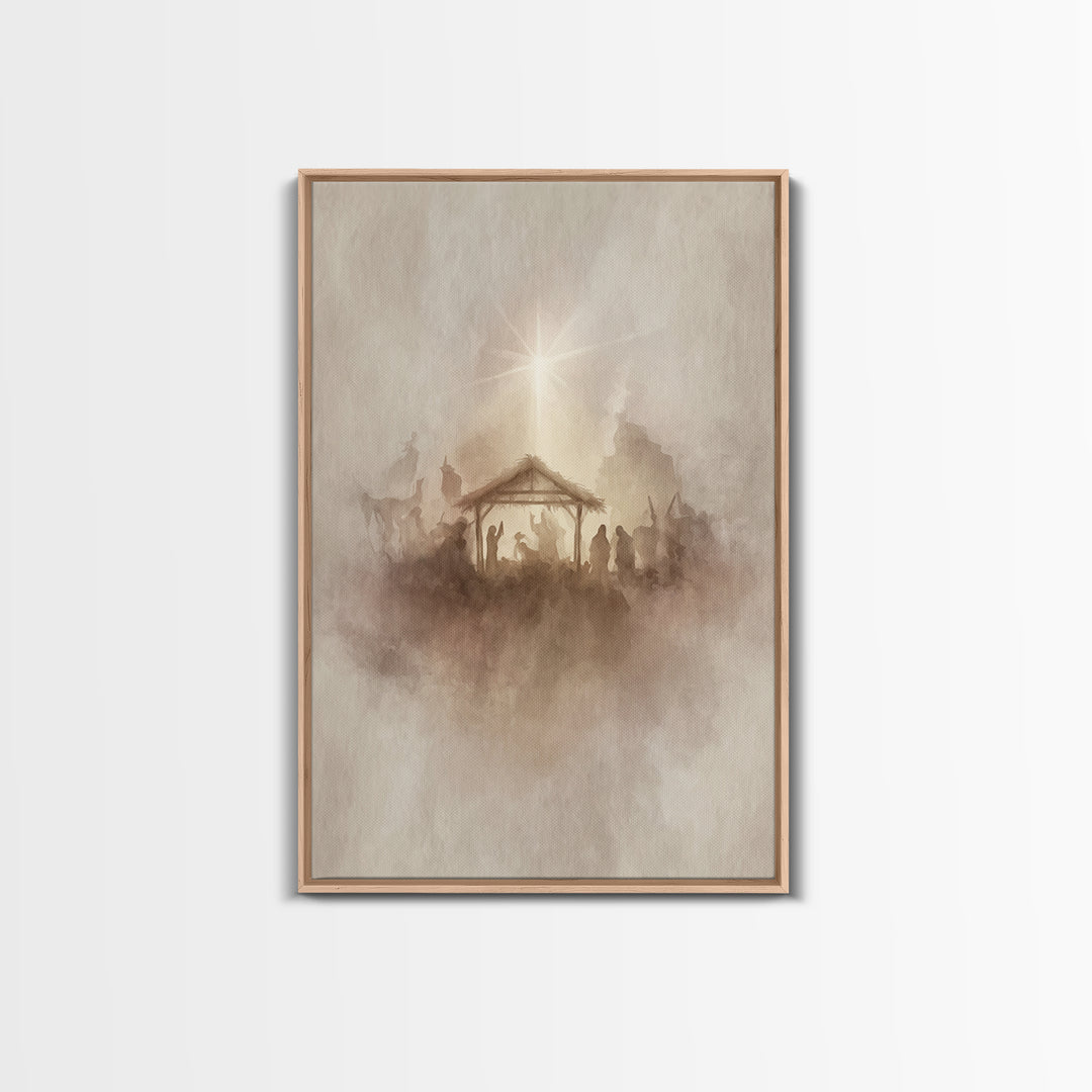 Guiding Star – Framed Canvas Print – Christian Wall Art – Christian Art Canvas – Christian Christmas Art – Jesus Painting – Christmas Wall