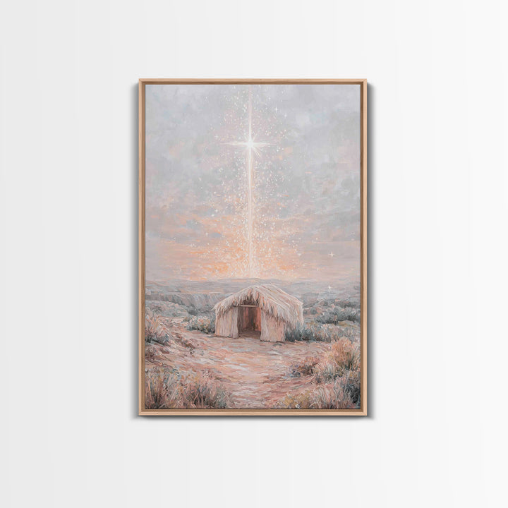 Dawn Of Hope, Framed Canvas Print, Christian Wall Art, Christmas Canvas Wall Art, Unique Christian Art, Jesus Painting, Christian Gift Idea