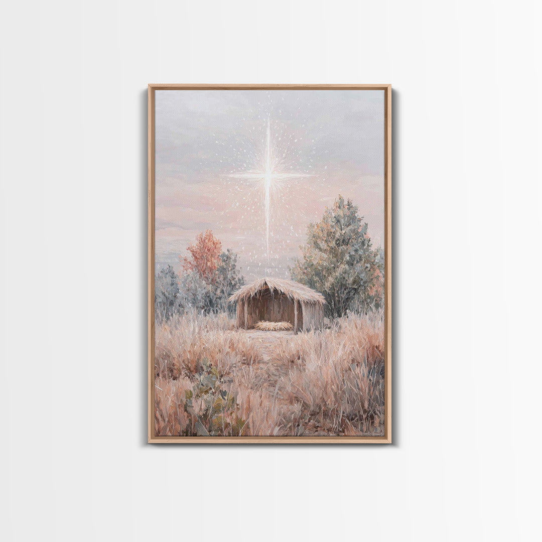 Promise Meadow, Framed Canvas Print, Christian Christmas Art, Christian Art Canvas, Christian Wall Art, Christian Decor, Jesus Painting