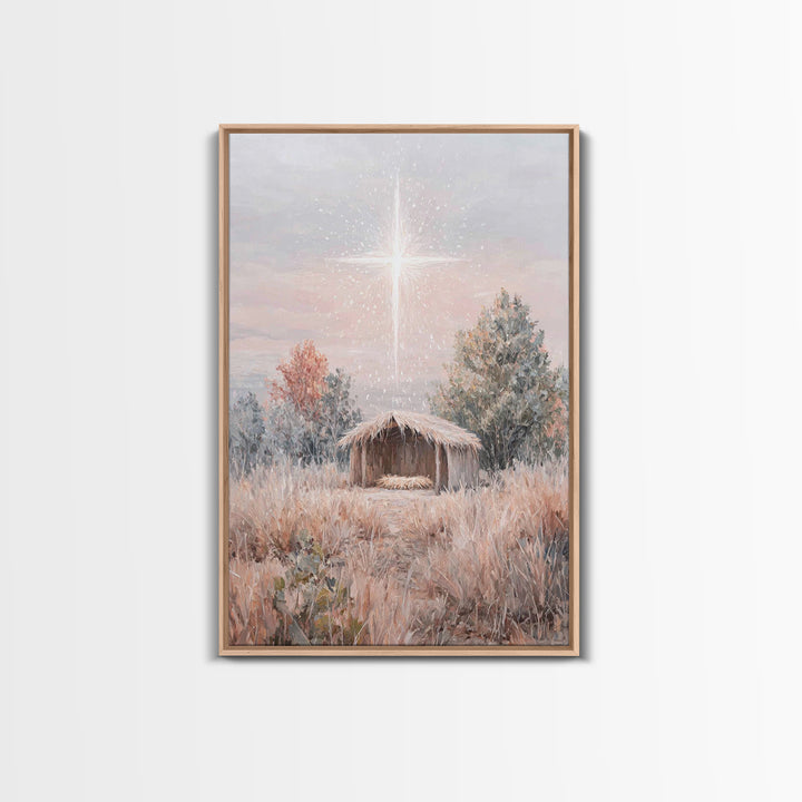 Promise Meadow, Framed Canvas Print, Christian Christmas Art, Christian Art Canvas, Christian Wall Art, Christian Decor, Jesus Painting